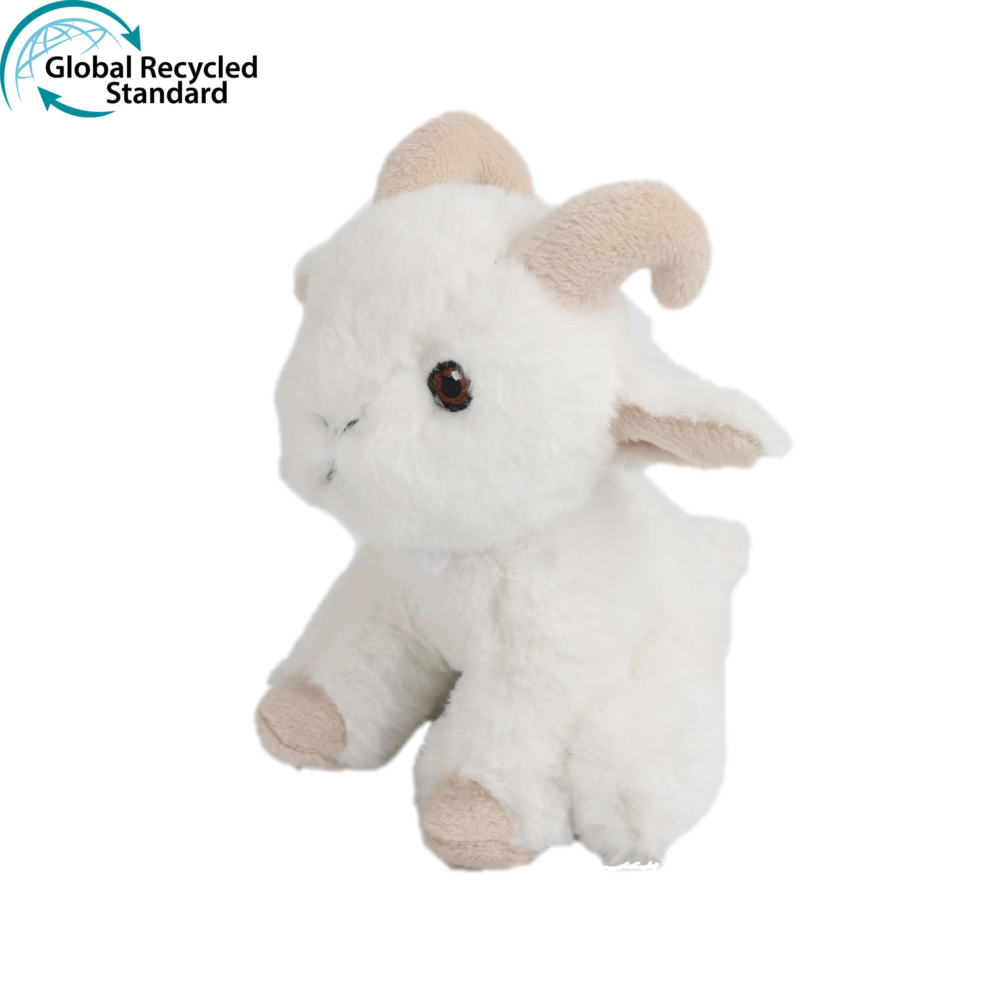 GRS certified recycled polyester RPET eco-friendly plush goat stuffed toy