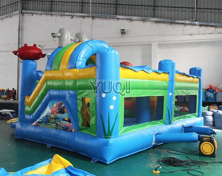 New design seaworld/ ocean  world popular inflatable jumping castles inflatables slide combo