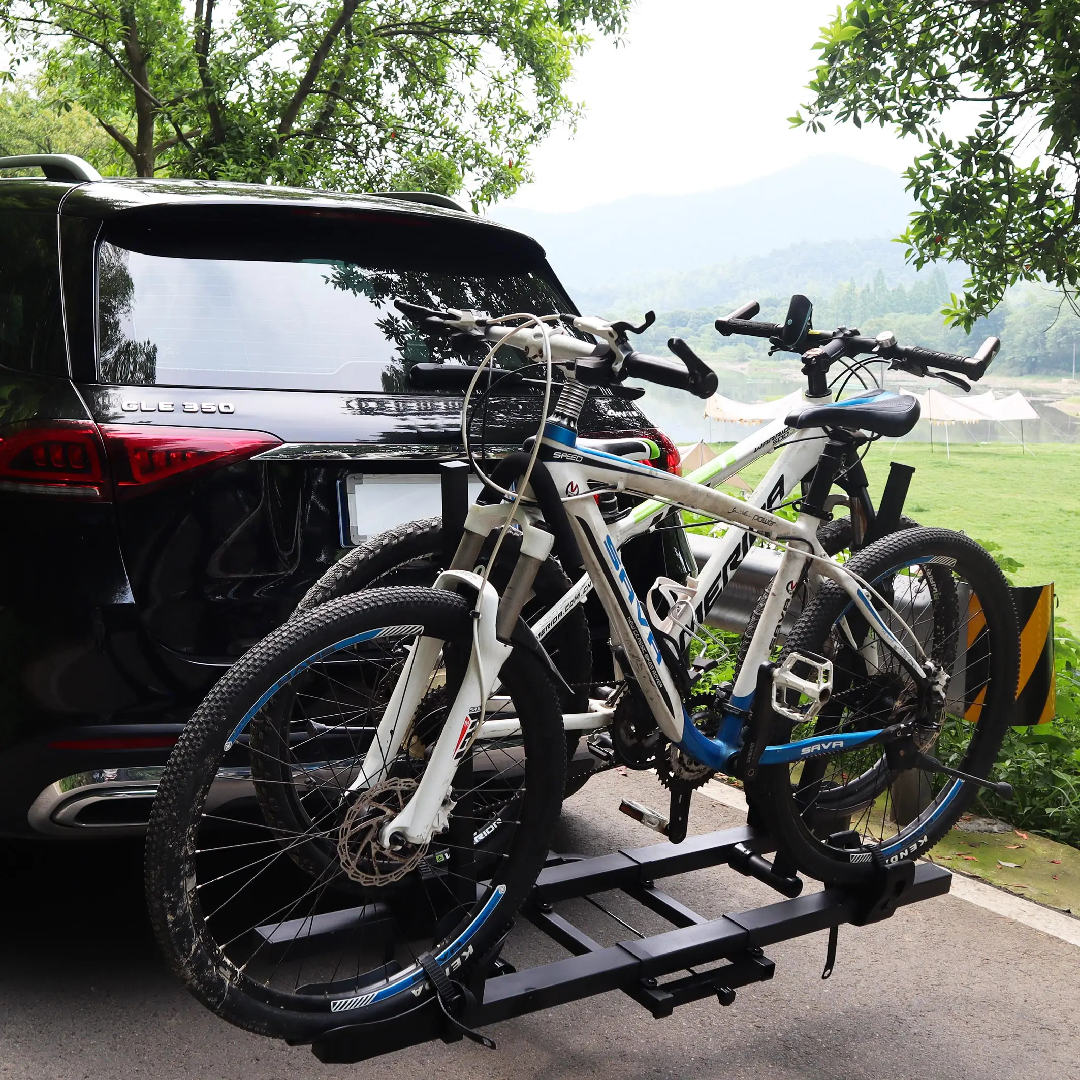 best price Bicycle rear carrier Rack mounted bike for car hitch vertical  bicycle rack wall mount bike rack