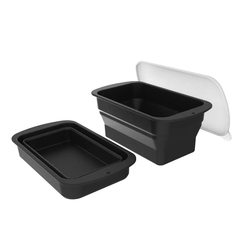 Wholesale Foldable Ice cube tray Freezer bath Silicone Folding Ice Cube Mould with Lid