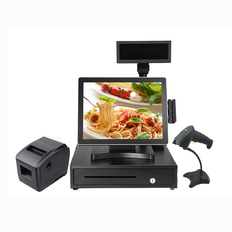 сенсорный экран платежный терминал Ресторан pos машина все в одном Pos стенд банка Системы кассовых терминалов