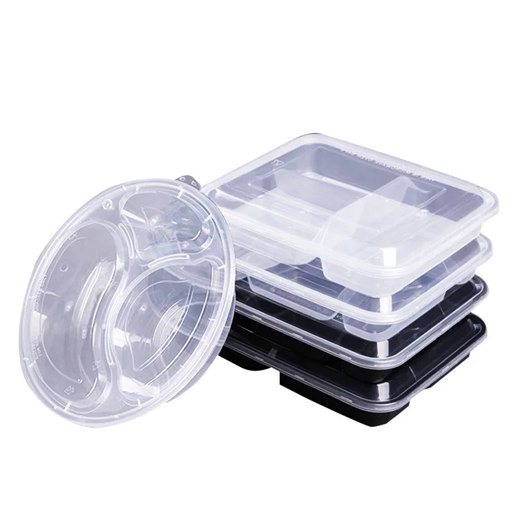 Transparent rectangular plastic lunch boxes, disposable takeaway plastic food containers