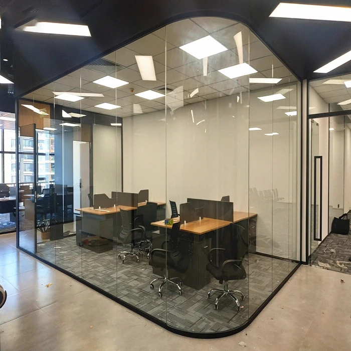 2022 Meeting Room High Partition Aluminium Frame Wall Slim Modern Screen Office Glass Partition Wall
