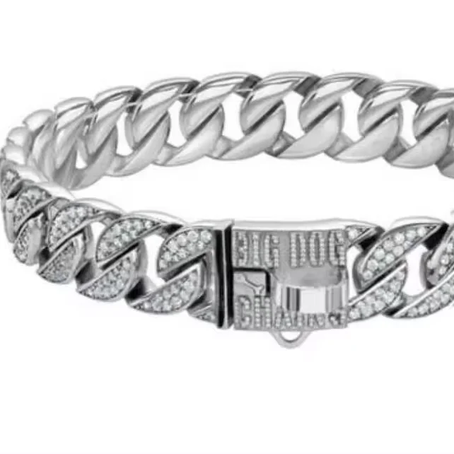 Custom Special Cuban chain Moissanite white D color VVS1 clarity  Necklace 925 Silver  hip hop  style Cuban Moissanite  Chain
