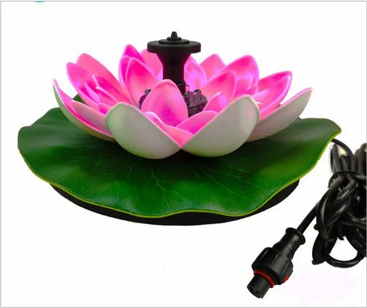 2000mA Battery Backup Lotus Solar Fountain for Birdbath, Solar Powered Fountain Pump with Led Lights