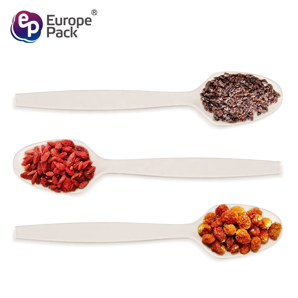 Europe-Pack factory direct biodegradable corn starch 5 inch dessert spoon