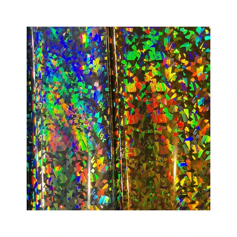 Hot sale colored gold broken glass thermal laser film for product packaging appearance