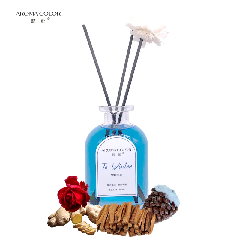 Customized scents bathroom freshener fragrance reed diffuser gifts box in glass bottle
