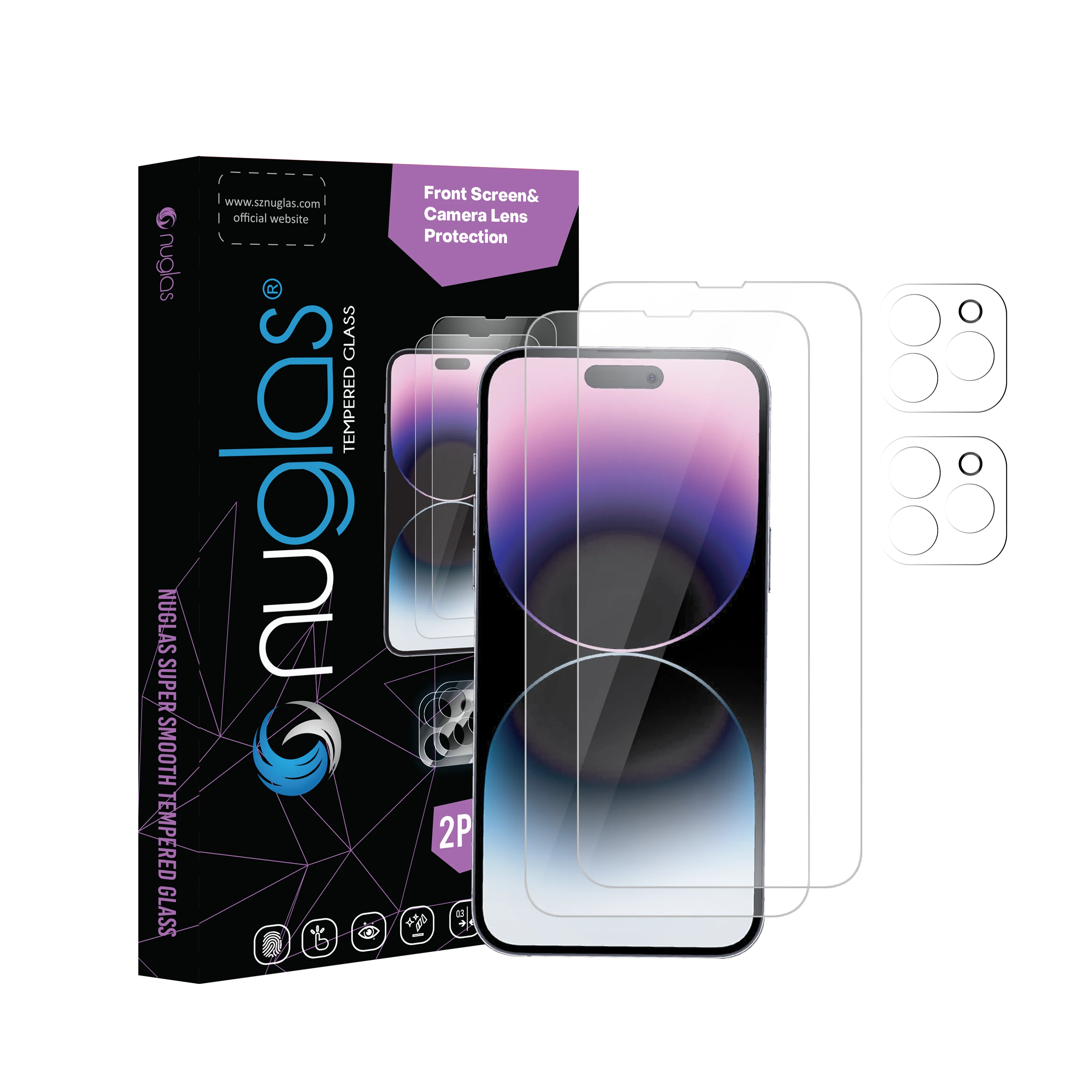 Защитный чехол для объектива камеры из закаленного стекла 2 5D 9H iPhone 14 Pro