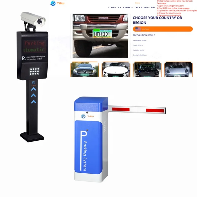 Car Park Barrier Automatic Traffic Vehicle Camera License Plate Recognition Security System Boom
