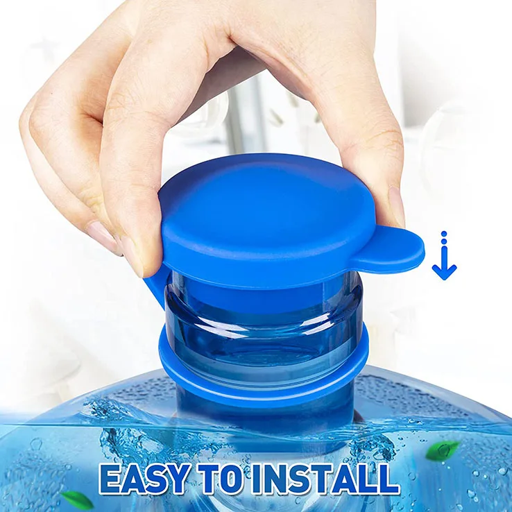 Amazon Hot Selling 5 Gallon Silicone Reusable Water Jug Plug Caps Non Spill Top Lid Cover Cap for 55mm Water Bottle