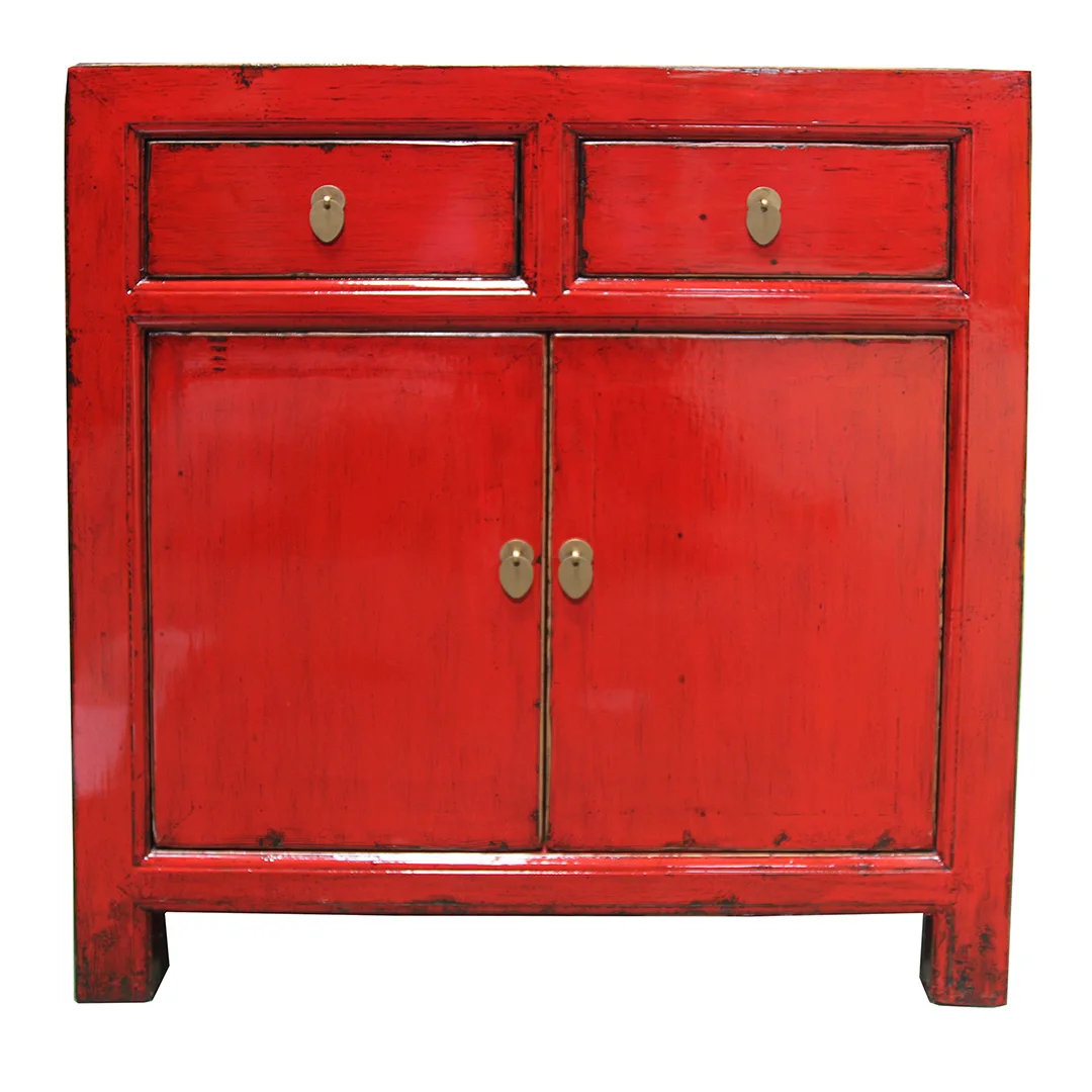 Chinese retro hand painted antique reproduction high glossy black cabinet