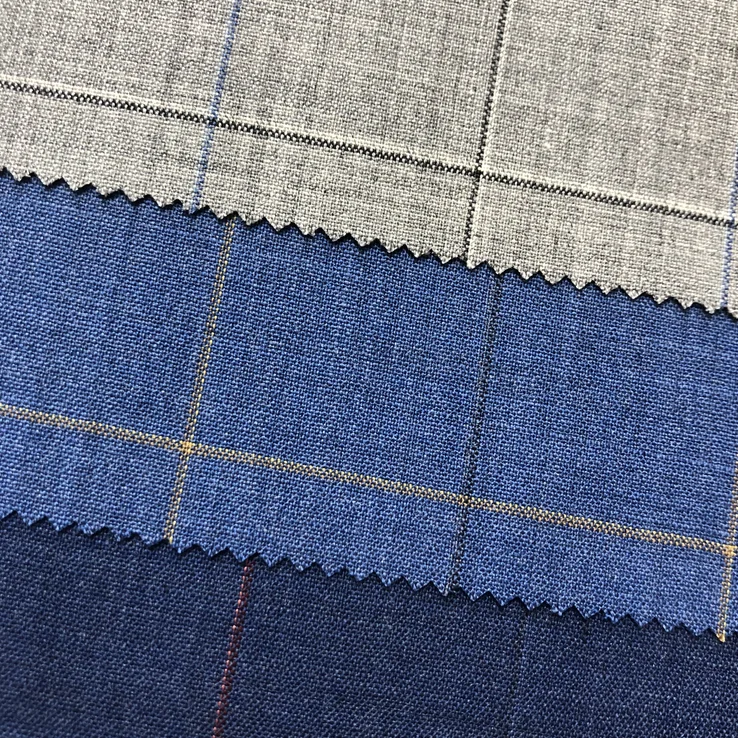 Summer uniform big window pane 100% Wool Merino worsted wool suiting fabrics