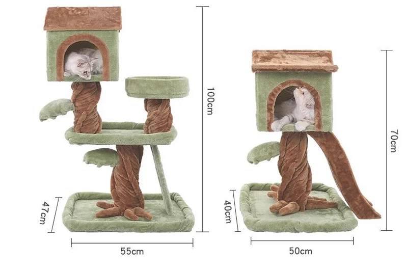 Wholesale Manufacturer Custom Tree Like Multi-layer Plush Cat Tree Simulated Plant Cat Furniture