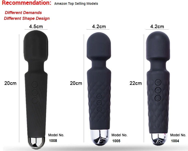
Amazon Hot Selling Silicone USB rechargeable Handheld personal wand massager Men Women Vibrators Wireless Massager 