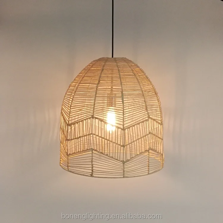 
modern natural grass indoor decoration lighting hand made rattan pendant light 