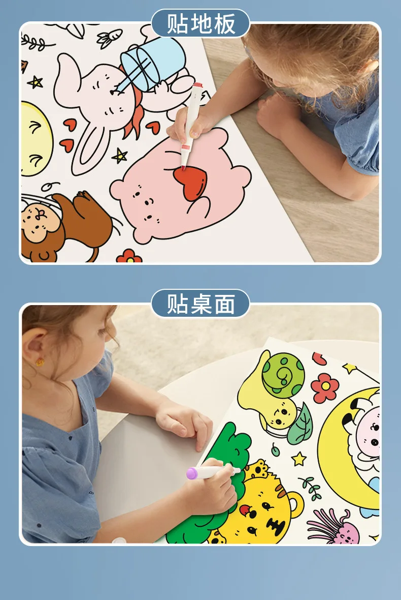 New Children Painting Graffiti Coloring Scroll Customized Size and Printing for Kids and Children