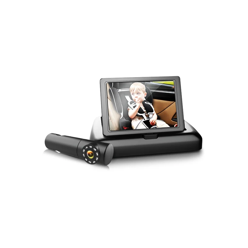 Baby Car Monitor Rear Facing Full View Camera 4.3' HD LCD Car Display Car Safety Seat System with Wide Clear View Angle