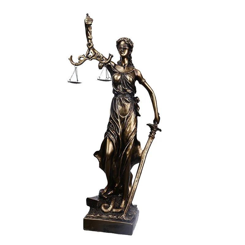 Скульптура латунной богини Themis для прохождения справедливости в правовых и ситуациях