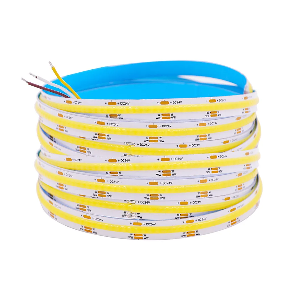 CE rohs 5 year warranty 3000k 4000k 6500k warm white cold white 24v 12v Flexible cob led strip light