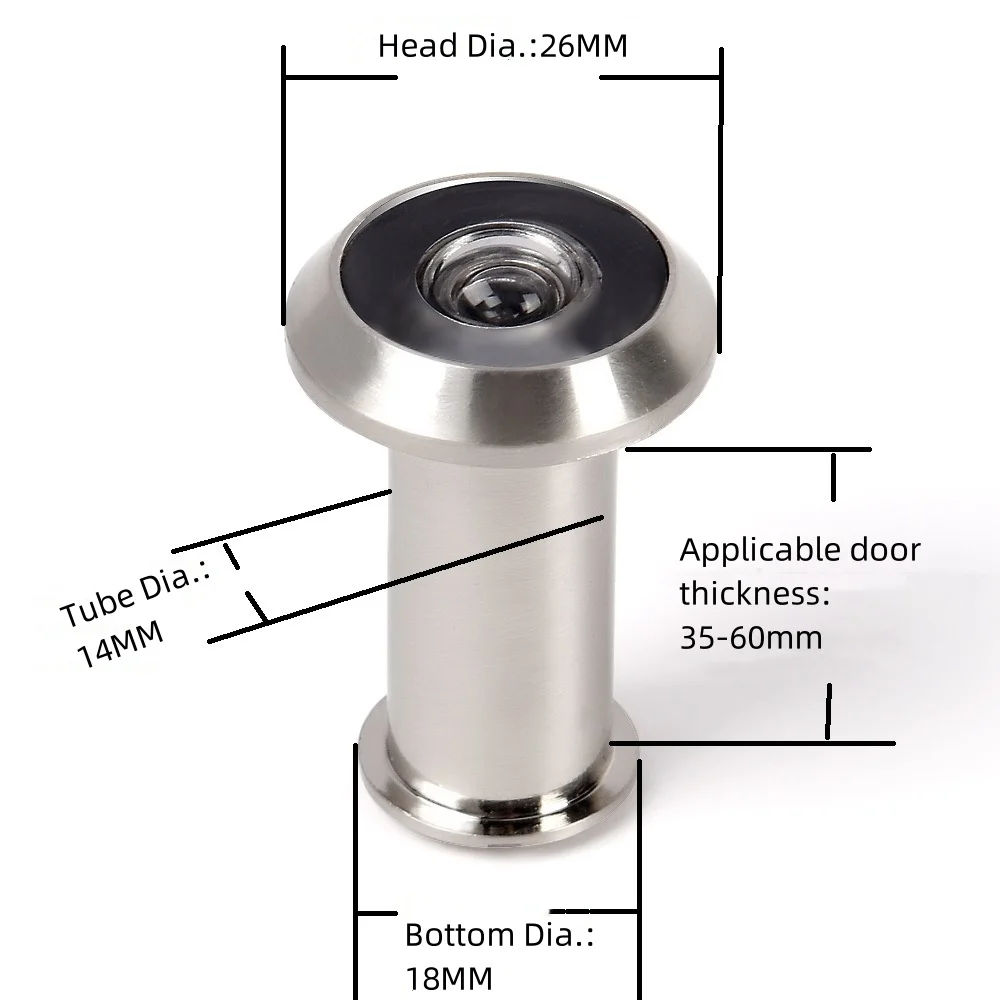 Zinc Door Viewer Silver Color 180 Degree Peephole Door Viewer
