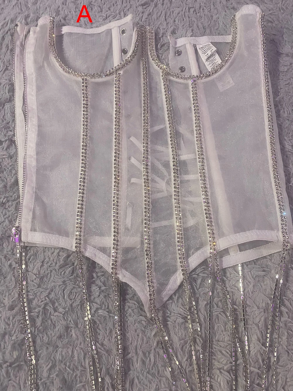 Fashion Corset Top with Rhinestone Sexy Bandage Mesh Top Vintage Clothes Luxury Diamond Slim Belt Wrap Girdle Streetwear 2021