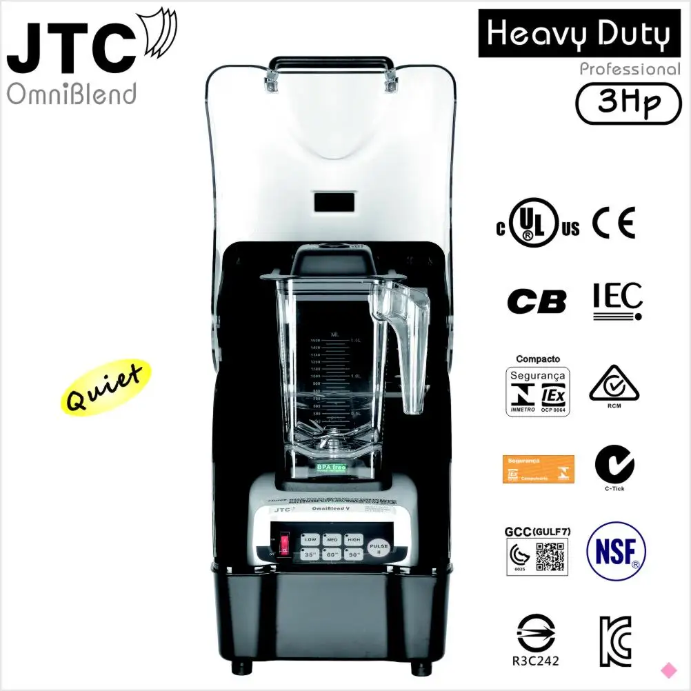 Kitchen supplies industrial commercial auto nutri juice bar fruits frappe ice smoothie maker blender juicer 3hp king jtc blender
