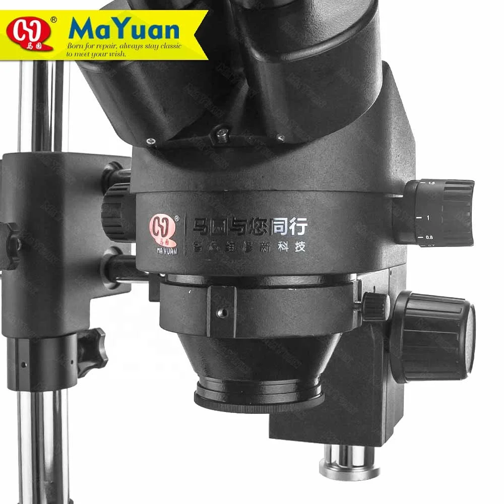 Continuous Zooming Dual Arm Boom Stand Stereo Microscope for Electronic Mobile Phone Repair