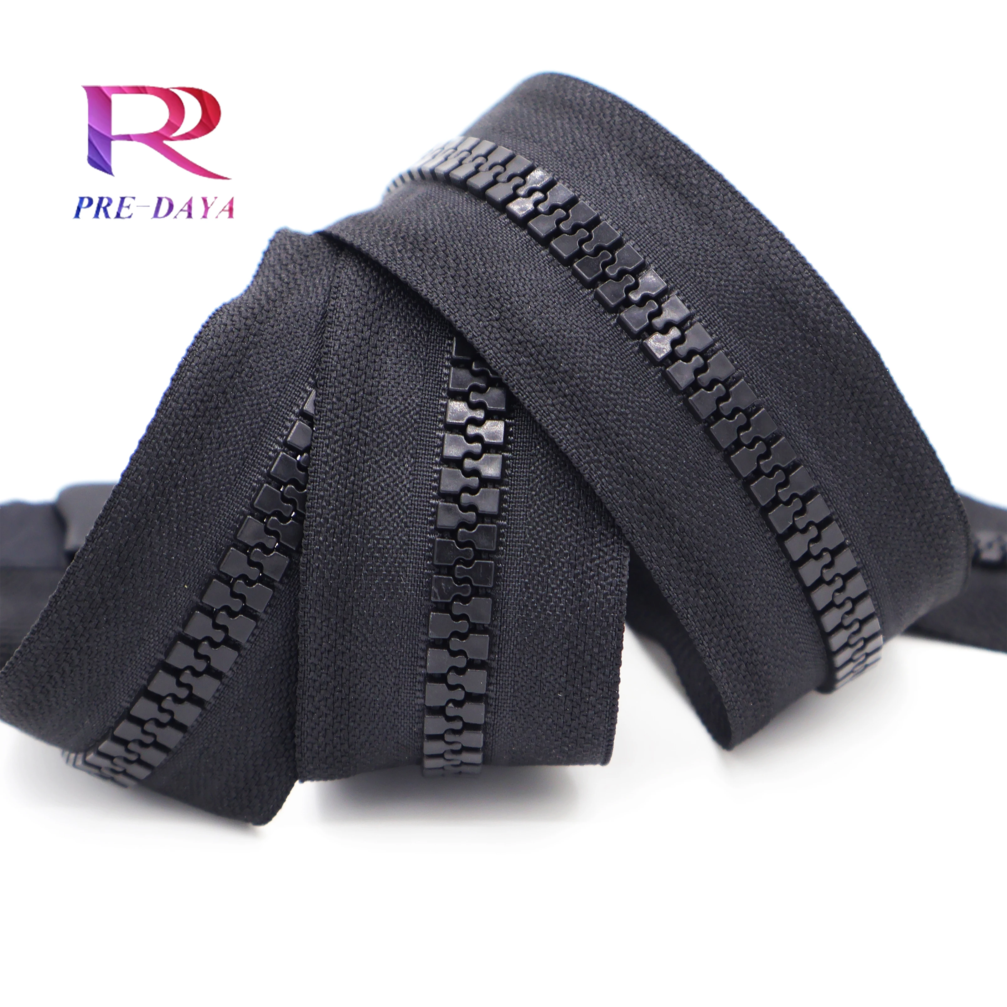 No.8 two way open black tape autolock slider plastic brand zipper