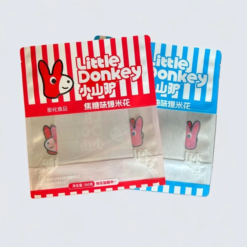 Cheap price Snack Food Grade Recyclable Material Waterproof Wrapping flat bottom bag Popcorn Packaging Bags