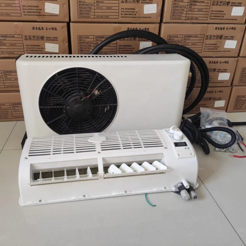 New Style  Horizontal  Parking Cooler Car Auto Electric 12v Parking Air Conditioner For Truck Excavator