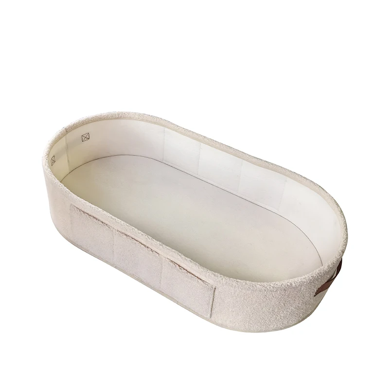 New Design Soft Large Teddy Velvet Gift Moses Basket With Waterproof Changing Pad Nursery Baby Diaper Changing Basket