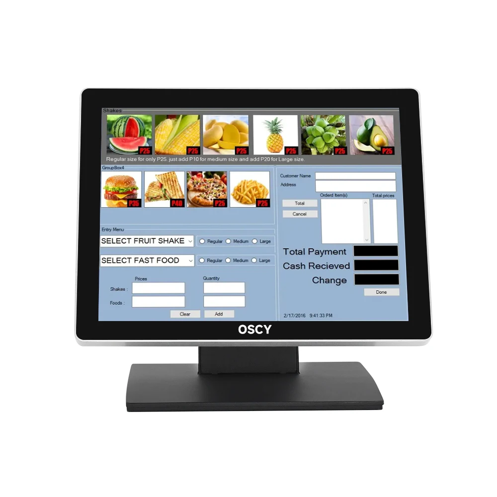 Производитель оптовая продажа 15 дюймов Windows/Android POS терминал кассовый аппарат ресторан точка продажи система для