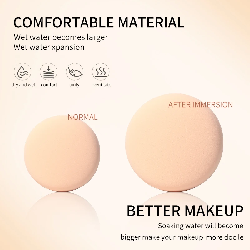Wholesale Private Label Super Soft Single Cotton Blush Powder Puff Washable Marshmallow Makeup Sponge for Beauty Liquid