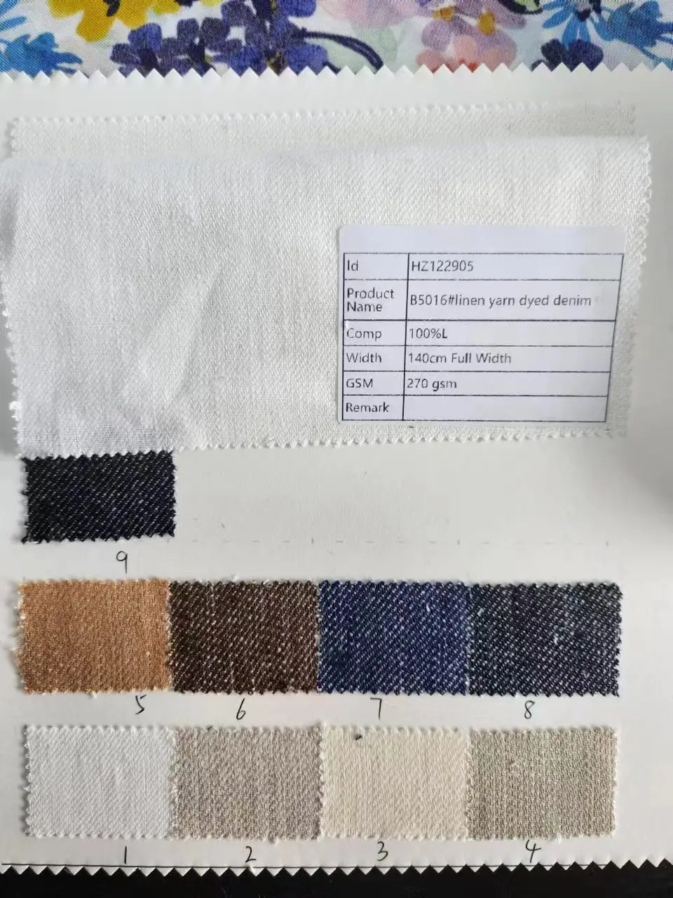 denim linen yarn dyed fabric for high quality clothing