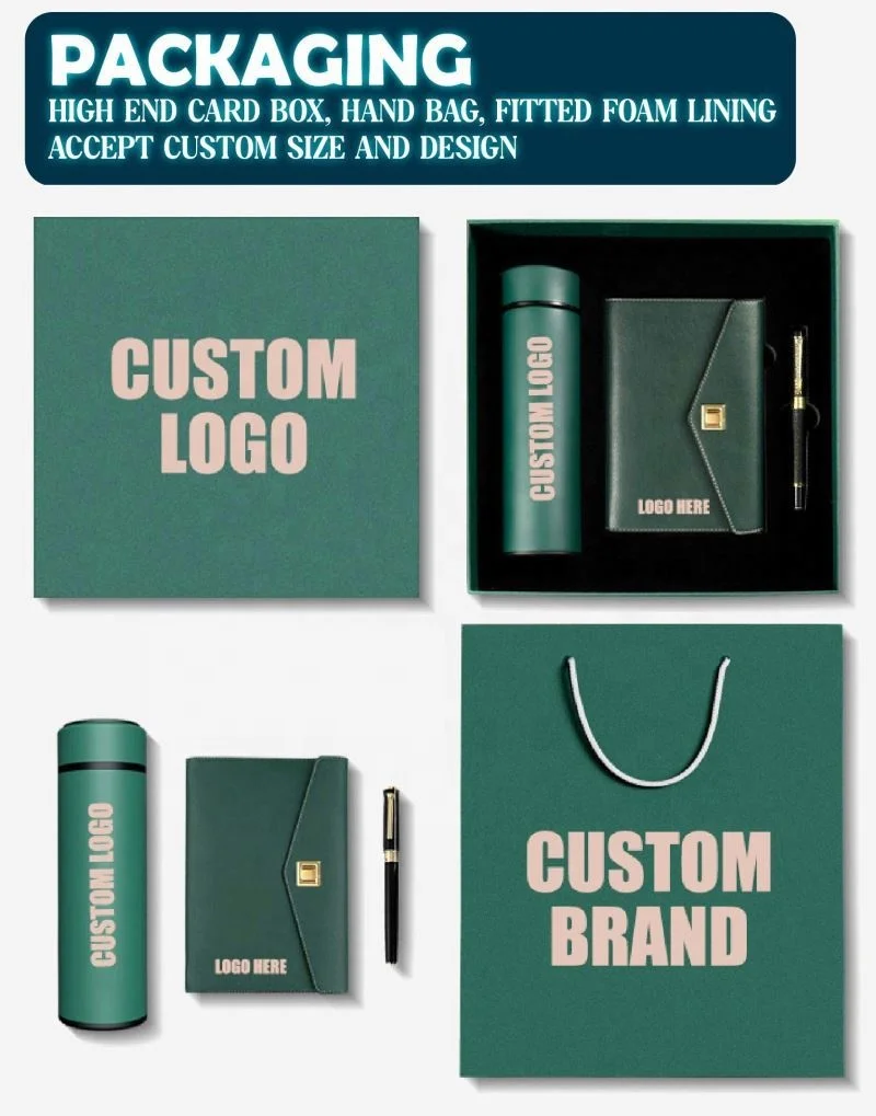 Souvenir Gift Set With Usb Promotional Gift Sets Note Book , Pen ,Power Bank Business Gift Set Promotional Stationary Gift Box