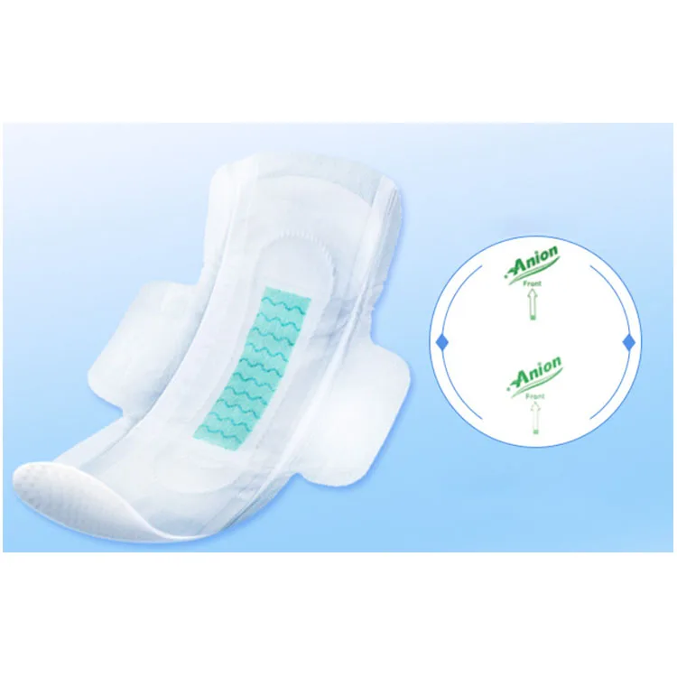 High Quality Organic Cotton Women Menstrual Period Pads with negative anion chip