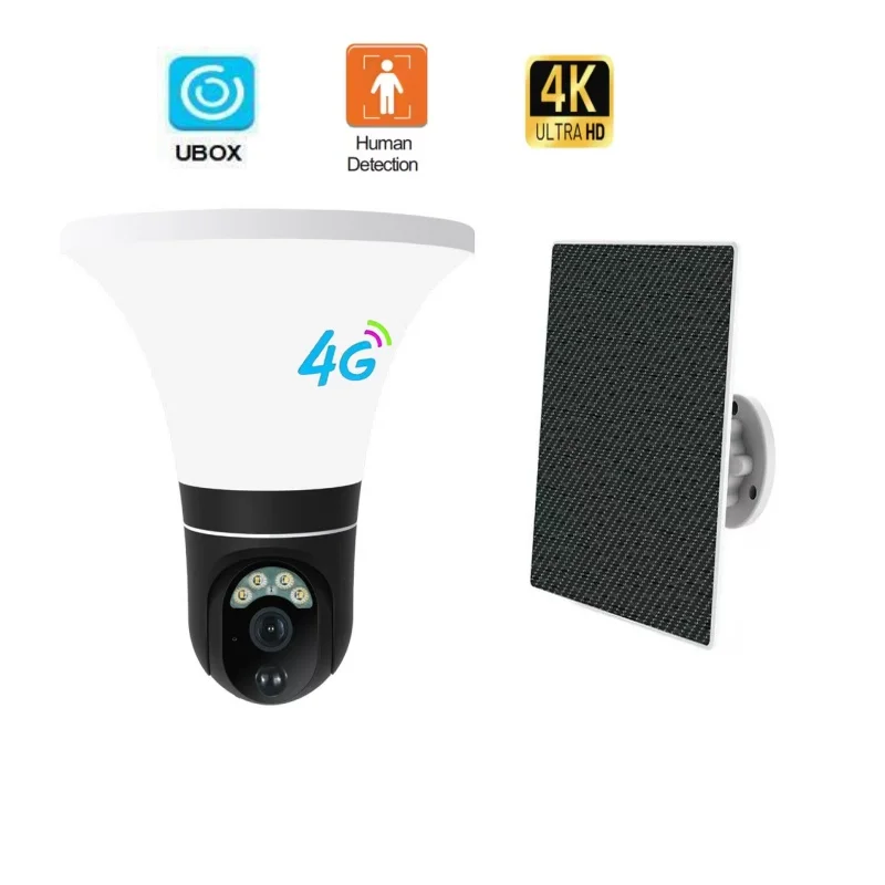 4G outdoor solar wireless CCTV camera Smart WIFI garden street light security camera