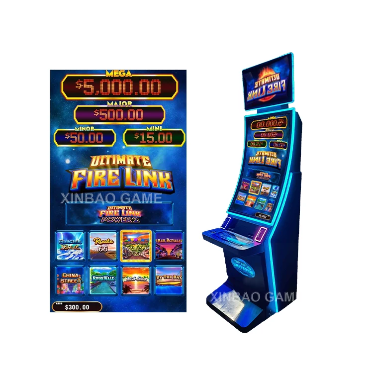 Hot Selling 8 IN 1 Fire Link Power 2 Skill Game Board And 43 Inch Vertical Curved Touch Screen Skill Machines Sale