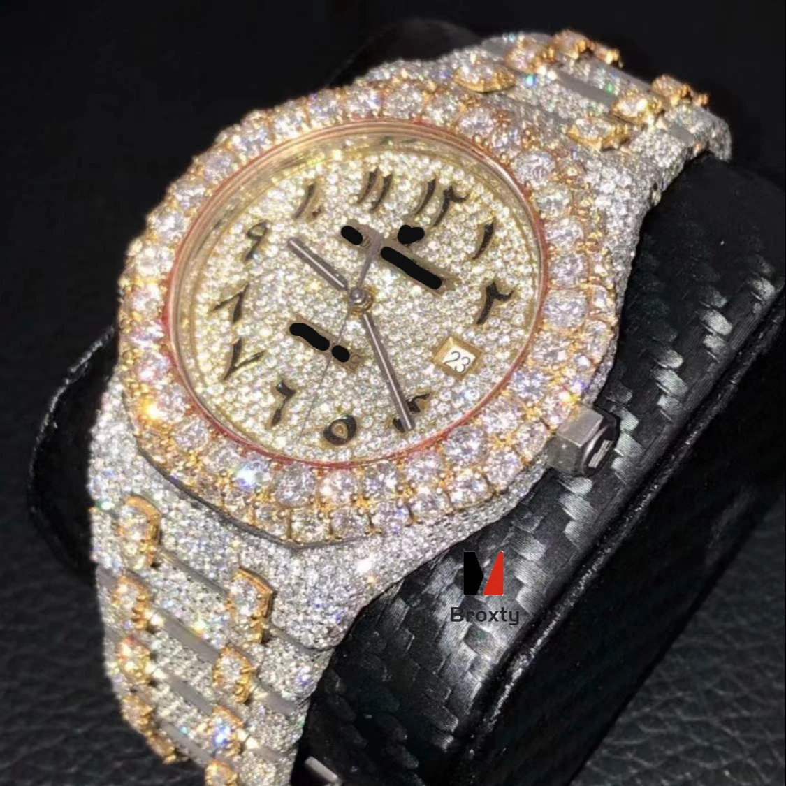 moissanite watch certified jewelry vvs gem Stone Round brilliant Cut White loose natural watch mens