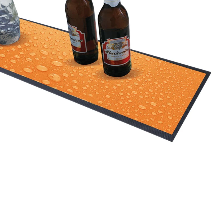 Tigerwings Service spill mat Elastic bartenders rubber cocktail non-slip coffee bar grey glass drying suitable for restaurant