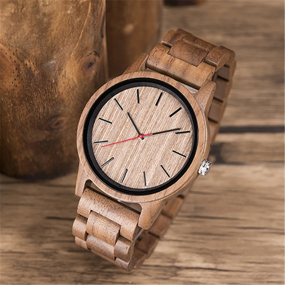 DODO DEER Watch Hot Sale 100% Full Wood Style Handcraft Relojde Hombre Wrist Ebony Wood Wholesale New OEM with Logo Customized