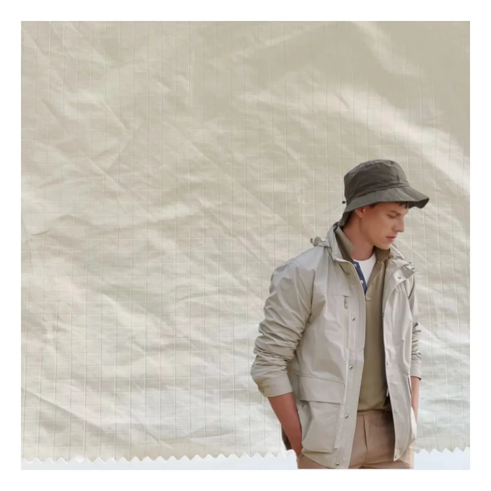 Лучшая ветровка из нейлона и полиэстера, пуховик из креповой ткани для мужских хлопчатобумажных курток