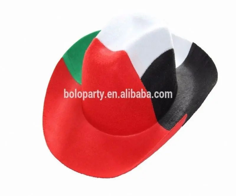 Spain cowboy hat with Spanish nation flag EVA flocking cap