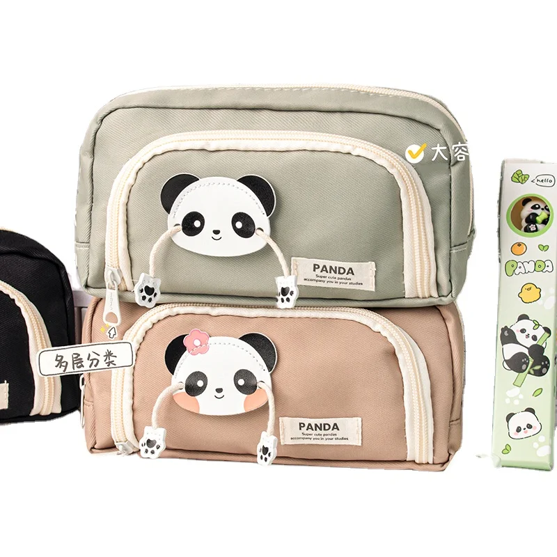 school pencilcase personalized fabric cotton pencil case kawai products canvas large capacity pencil purse for school girls