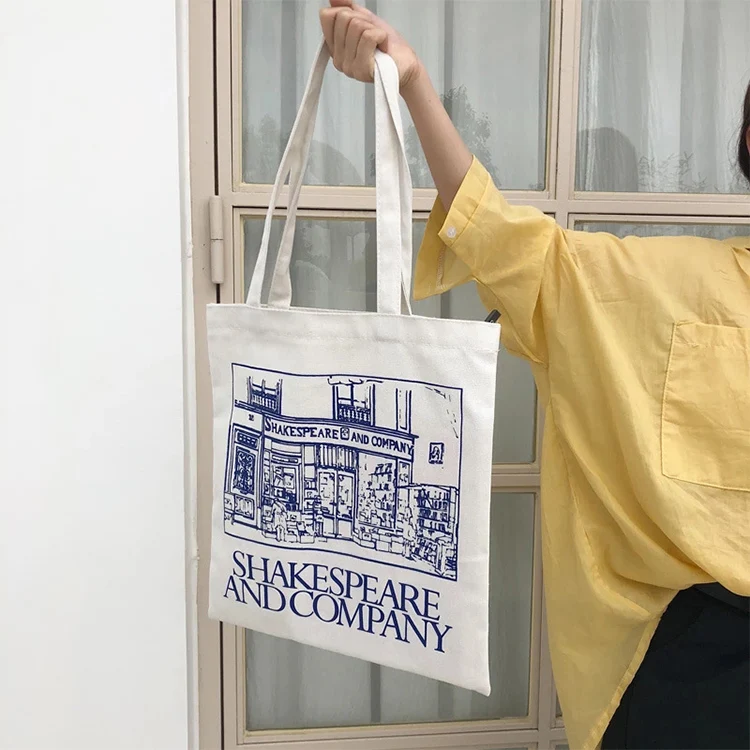 New Design High Quality Cheap Canvas White Reusable Shopping 100% Cotton Bags