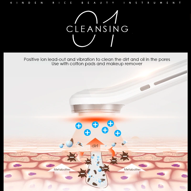 KSKIN Ultrasonic Skin Scrubber Ems Portable Wireless Charging Electric Sonic Facial Dead Skin Scrubber