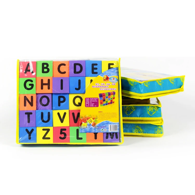 Factory supply 30 pcs soft eva foam block alphabet and numbers baby kids toy and education eva block