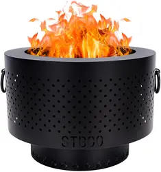 Smokeless Outdoor Fire Pit Furniture Garden Firepit Metal Round Fireplace With Carrying Storage Bag