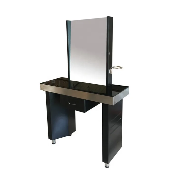 Hot Sale High Quality Salon Furniture Hairdressing Styling Table Painting Leg Hair Salon Styling Mirrors Barber Station